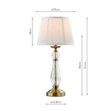 Dar Mitzy Table Lamp Antique Bronze and Ribbed Glass With Shade