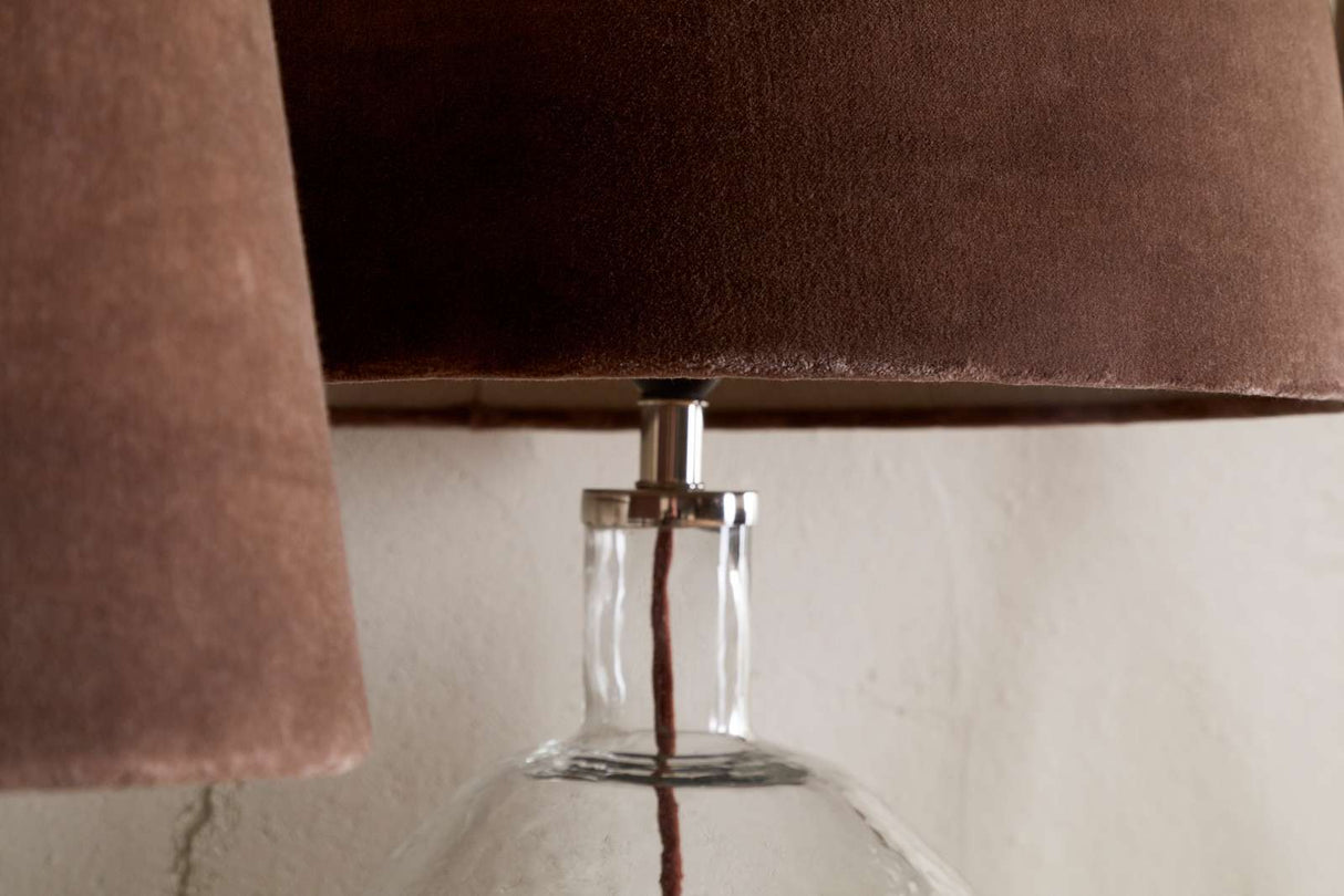 Nkuku Mendai Velvet & Linen Lampshade Mocha Small