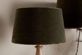 Nkuku Mendai Velvet & Linen Lampshade Moss Green Medium