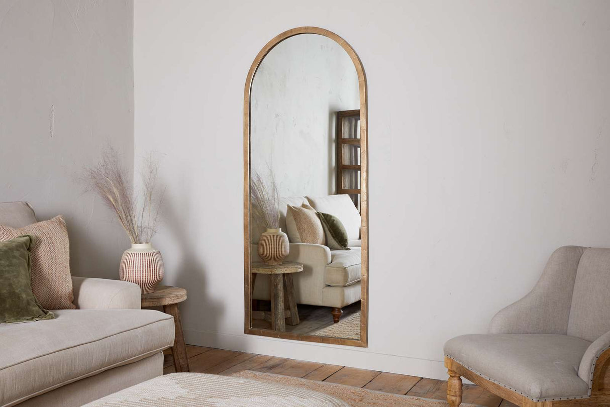 Nkuku Murwara Full Length Mirror Antique Brass