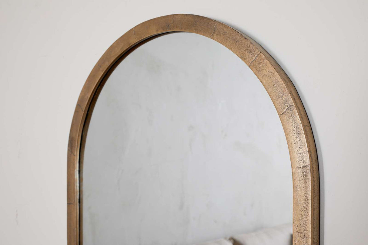 Nkuku Murwara Wall Mirror Antique Brass Large