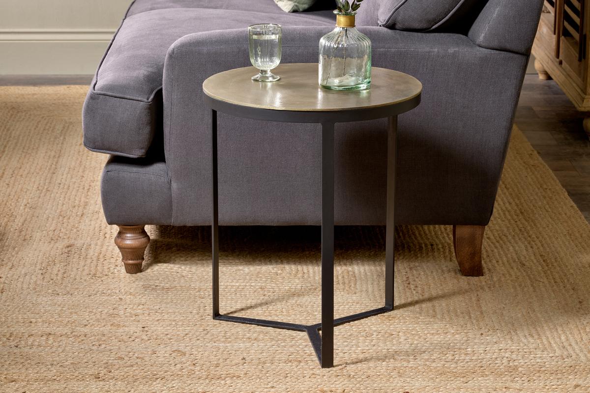 Nkuku Maba Nest of Side Tables Antique Brass