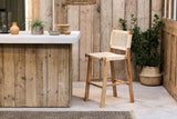 Nkuku Madrisana Acacia & Rattan Bar Stool Natural