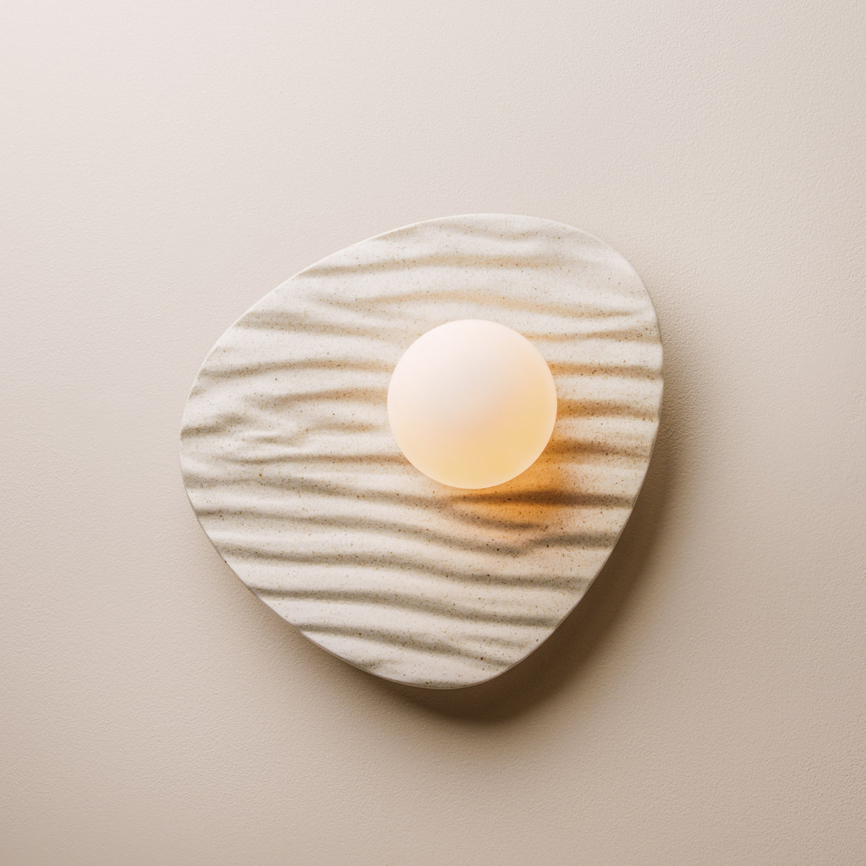 Studio Haran Towan Wall Light in Ceramic and Oak
