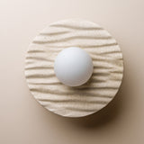 Studio Haran Porth Flush Wall Light in Ceramic and Oak