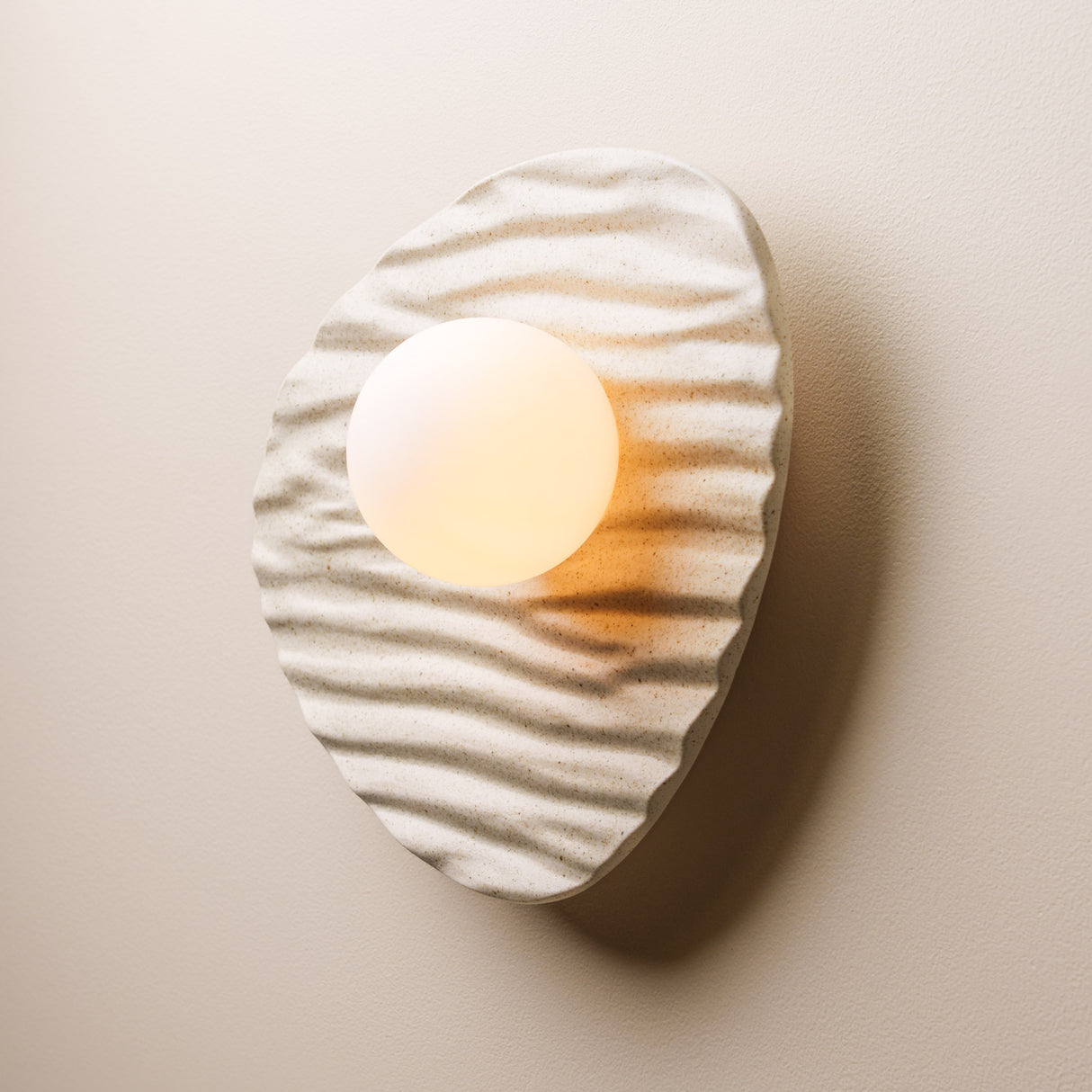 Studio Haran Towan Wall Light in Ceramic and Oak