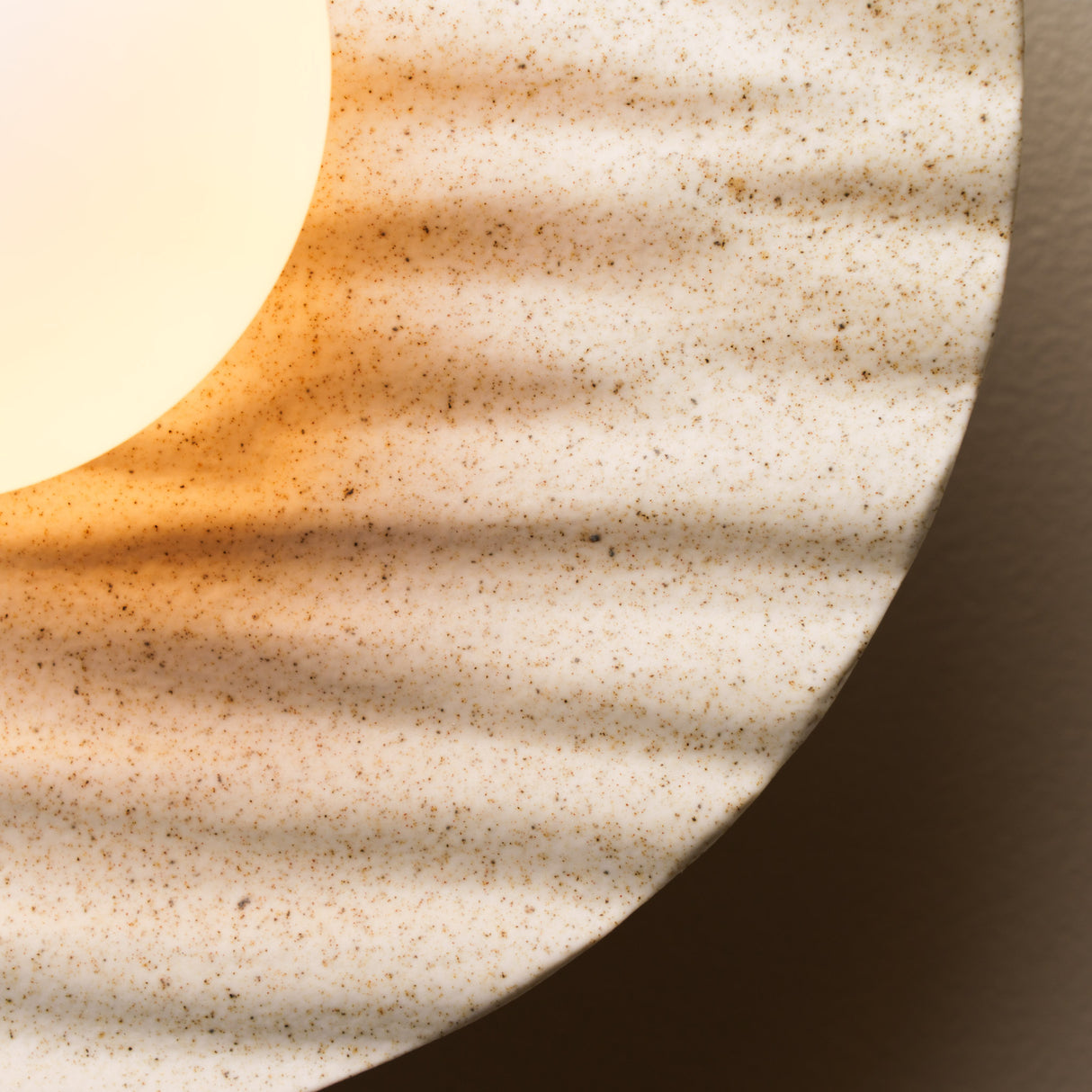 Studio Haran Porth Flush Wall Light in Ceramic and Oak