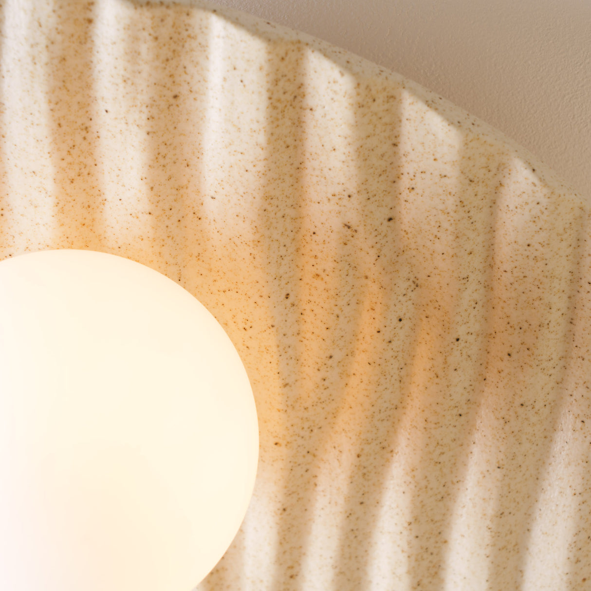 Studio Haran Towan Flush Ceiling Light in Ceramic and Oak