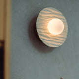 Studio Haran Porth Flush Wall Light in Ceramic and Oak
