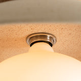 Studio Haran Dawn Flush Ceiling Light in Ceramic and Oak