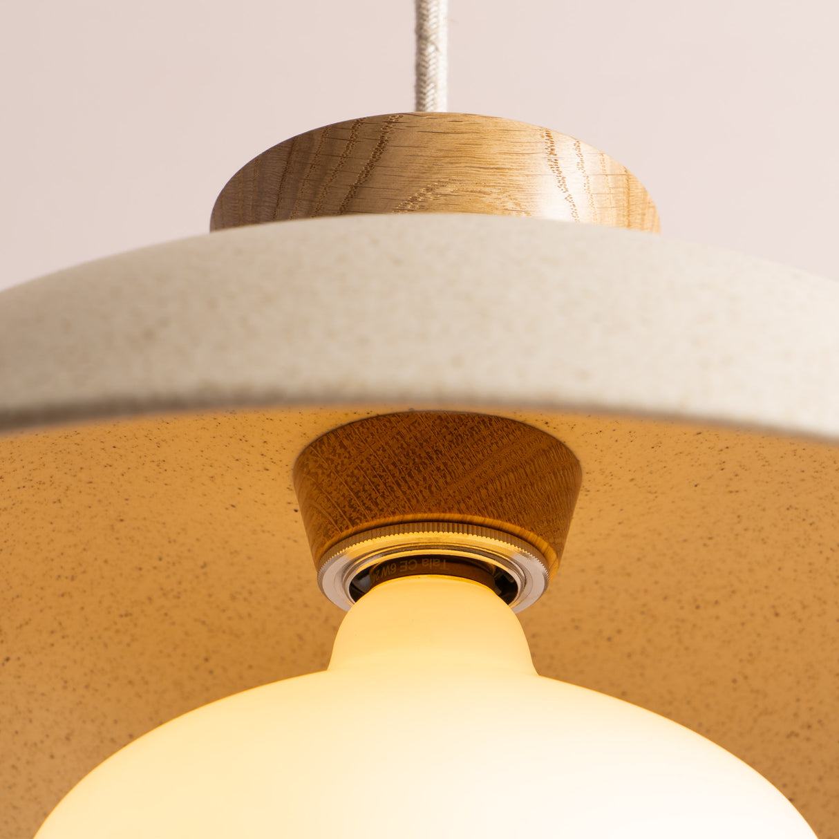 Studio Haran Dawn Pendant Light in Ceramic and Oak