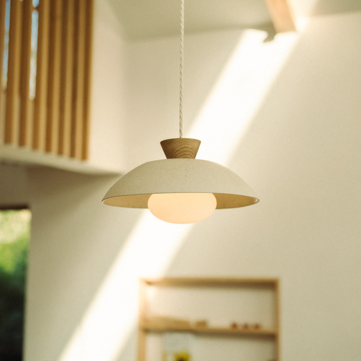 Studio Haran Dawn Pendant Light in Ceramic and Oak