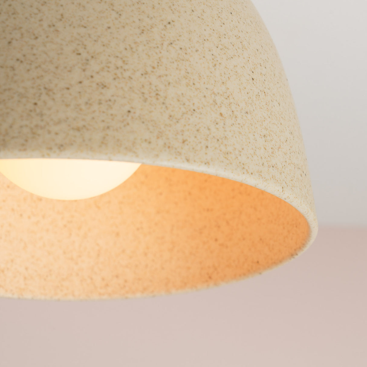 Studio Haran Element Flush Ceiling Light in Ceramic and Oak
