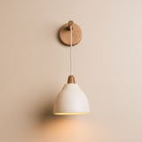 Studio Haran Element Hanging Wall Light in Ceramic and Oak
