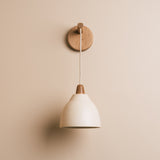 Studio Haran Element Hanging Wall Light in Ceramic and Oak