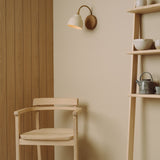 Studio Haran Flex Wall Light in Brass/Nickel, Ceramic and Oak