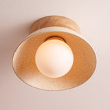 Studio Haran Small Dawn Ceiling Light in Ceramic and Oak