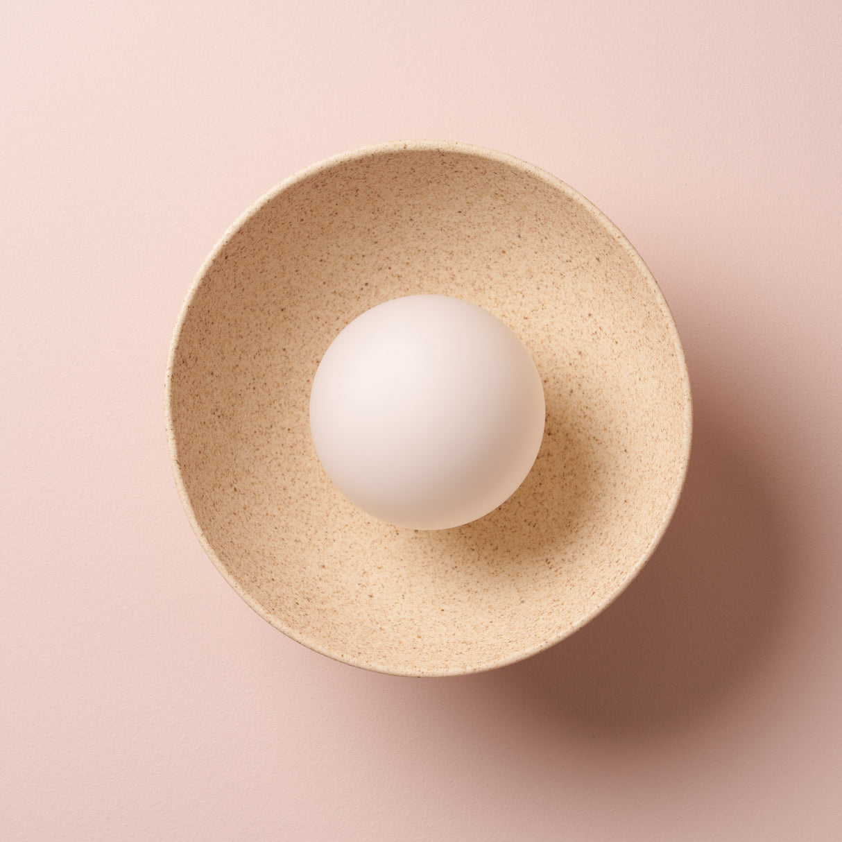 Studio Haran Small Dawn Wall Light in Ceramic and Oak
