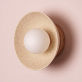 Studio Haran Small Dawn Wall Light in Ceramic and Oak