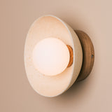Studio Haran Small Dawn Wall Light in Ceramic and Oak