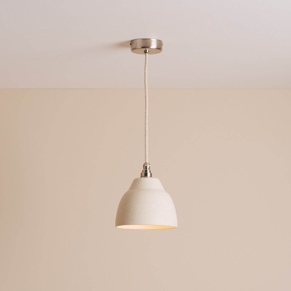Studio Haran Small Element Pendant Light in Ceramic and Brass/Nickel