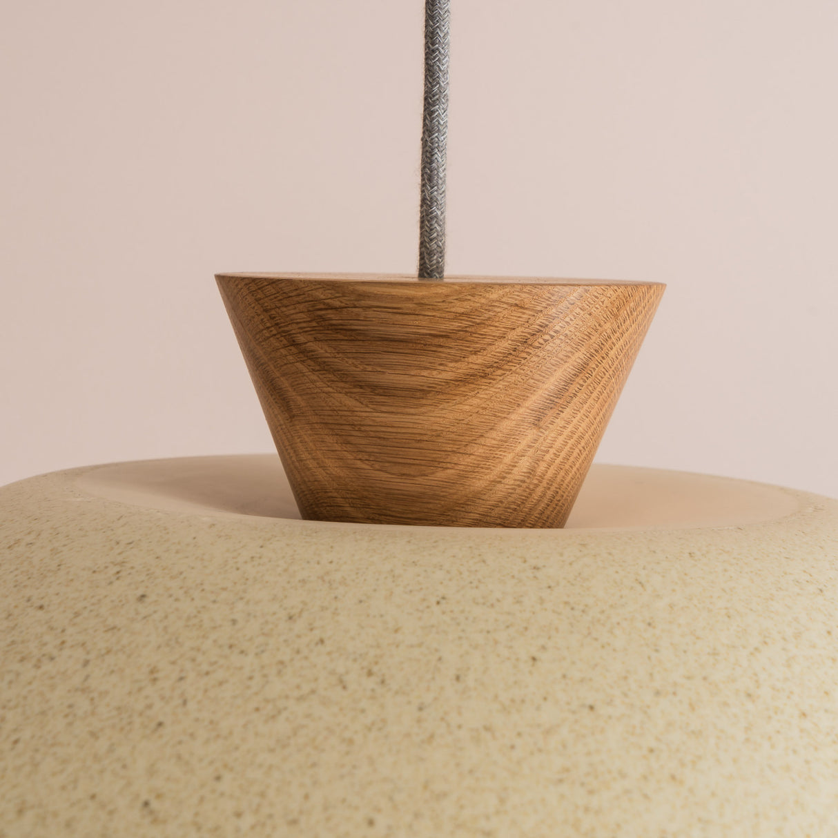 Studio Haran XL Dawn Pendant Light in Ceramic and Oak
