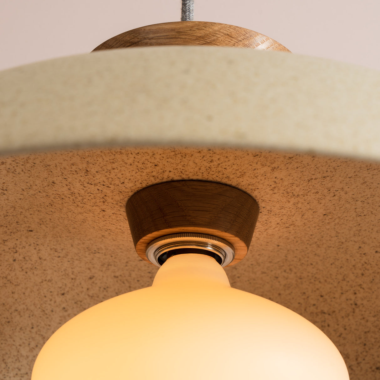 Studio Haran XL Dawn Pendant Light in Ceramic and Oak