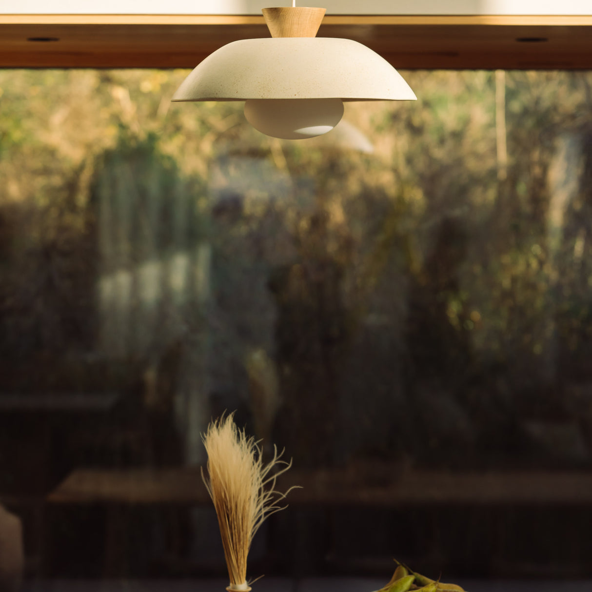 Studio Haran XL Dawn Pendant Light in Ceramic and Oak