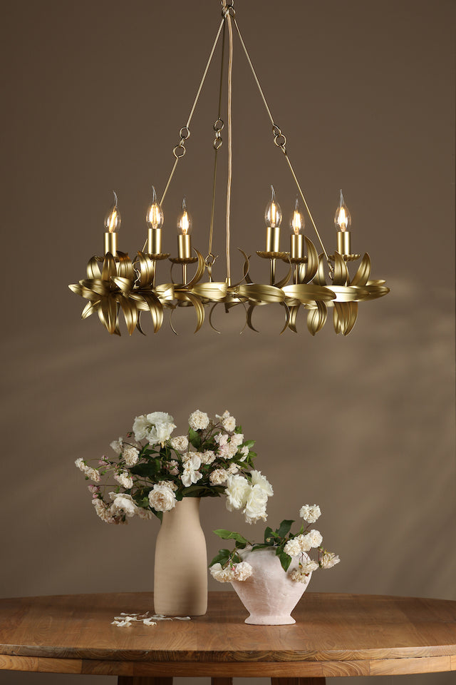 Dar Nadria 6 Light Pendant Satin Gold –  from Amos Lighting + Home