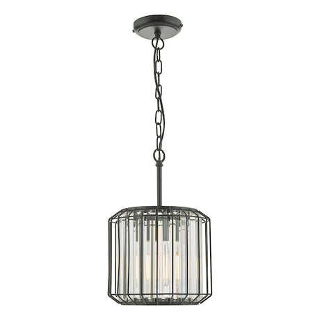 Dar Naeva Single Pendant Matt Black and Crystal –  from Amos Lighting + Home