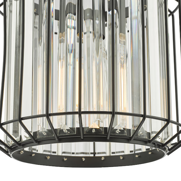 Dar Naeva Single Pendant Matt Black and Crystal –  from Amos Lighting + Home