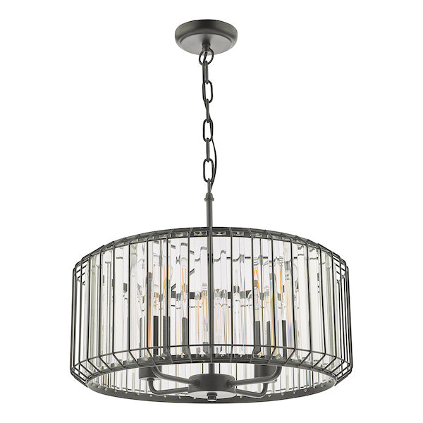 Dar Naeva 4 Light Pendant Matt Black and Crystal –  from Amos Lighting + Home