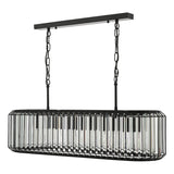 Dar Naeva 5 Light Pendant Matt Black and Crystal