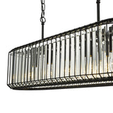 Dar Naeva 5 Light Pendant Matt Black and Crystal