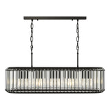 Dar Naeva 5 Light Pendant Matt Black and Crystal