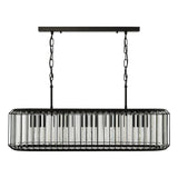 Dar Naeva 5 Light Pendant Matt Black and Crystal