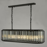 Dar Naeva 5 Light Pendant Matt Black and Crystal