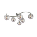Dar Nakita 6lt Semi Flush Polished Chrome With Closed Organic Smoked Glass