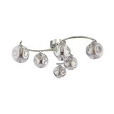 Dar Nakita 6lt Semi Flush Polished Chrome With Closed Organic Smoked Glass