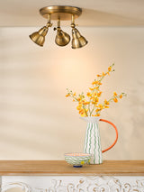 Dar Nathaniel 3 Light Plate Spotlight Aged Brass