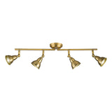 Dar Nathaniel 4 Light Bar Spotlight Aged Brass