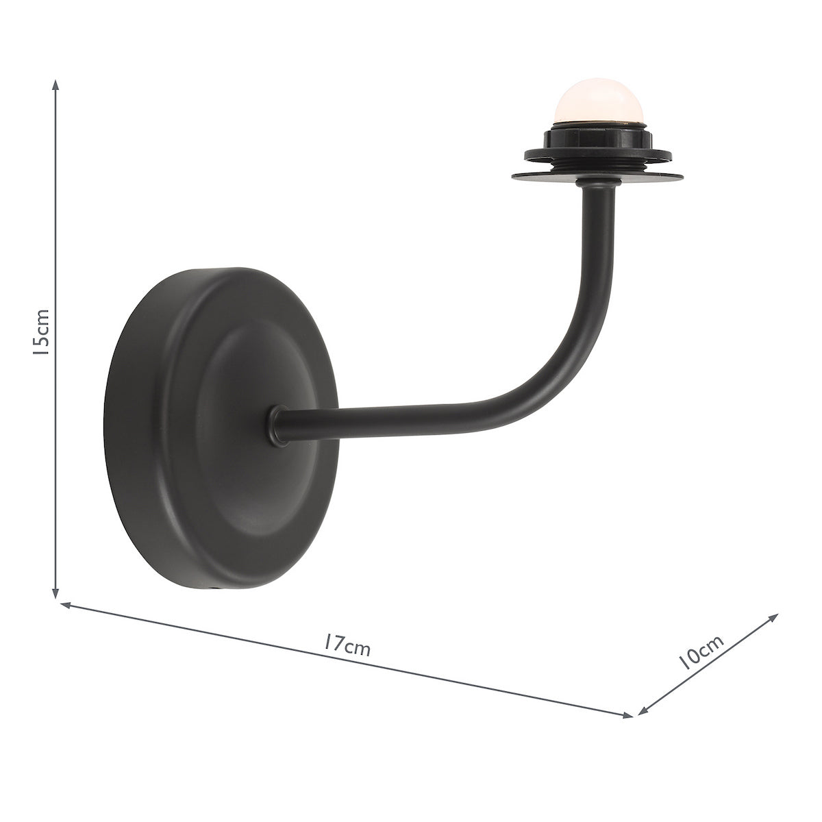 Dar Navarro Rechargeable Wall Light Matt Black Bracket Only LED