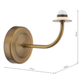 Dar Navarro Rechargeable Wall Light Antique Bronze Bracket Only LED