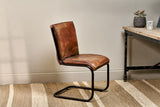 Nkuku Narwana Leather Desk Chair Aged Tan