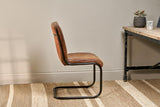 Nkuku Narwana Leather Desk Chair Aged Tan