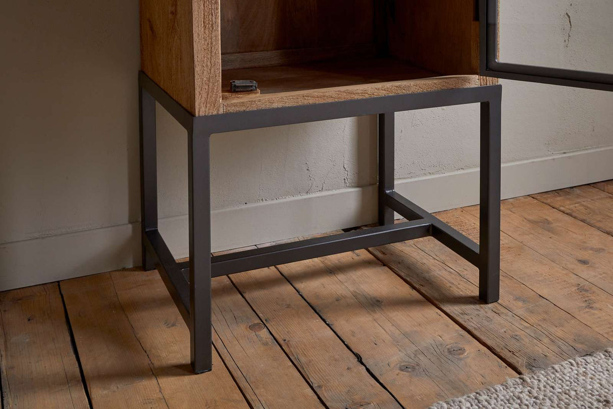 Nkuku Nirvi Mango Wood & Iron Tall Cabinet Black