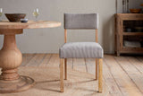 Nkuku Nadeeka Linen Upholstered Dining Chair Soft Grey