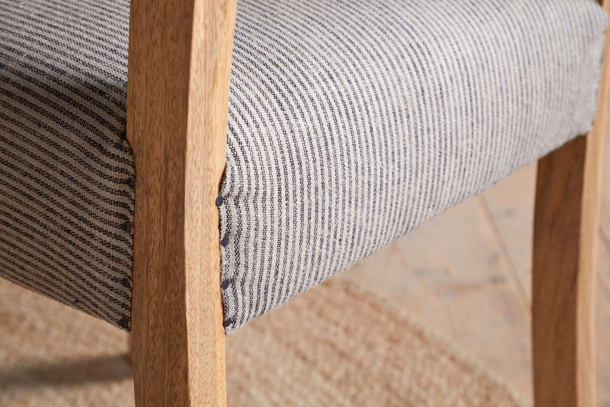 Nkuku Nadeeka Linen Upholstered Dining Chair Soft Grey