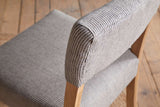 Nkuku Nadeeka Linen Upholstered Dining Chair Soft Grey