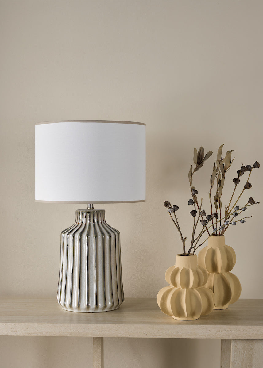 Dar Nedra Table Lamp Natural With Idella Shade